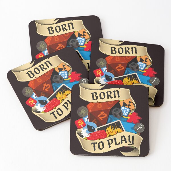 Item preview, Born To Play Banner Dice Meeples Game Accessories designed and sold by Millle-Feuye.