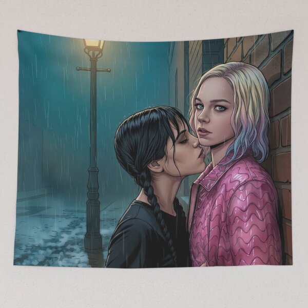 Item preview, Love Wildly EnidWednesday Actress Thai GL LGBTQ+ Cartoon Decor Comic Wall Art Print Poster Shirt Clock Blanket KDrama designed and sold by Mind Space.