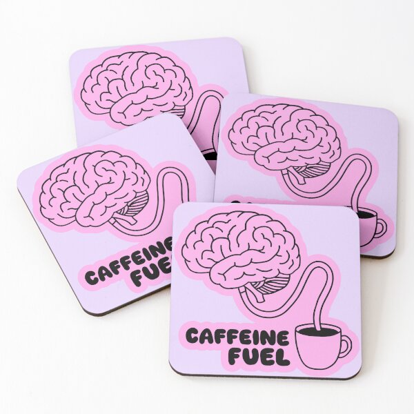 Item preview, Caffeine Fuel Brain Coffee Humor Art designed and sold by MH Digital Studio .