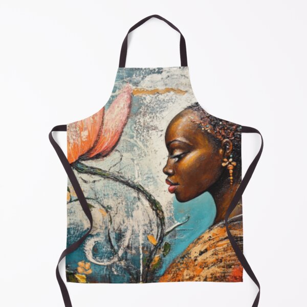 Item preview, Black Beauty Lotus Flower – African American Woman Vintage Oil Painting designed and sold by GSizzle1.