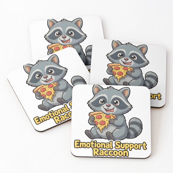 Item preview, Emotional Support Raccoon Funny Raccoon Eating Pizza Meme Animal Humour designed and sold by Funky Mobile Studio.