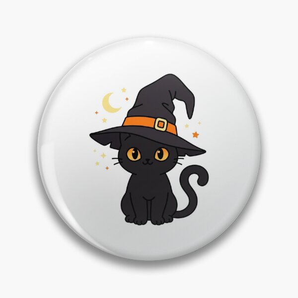 Item preview, Cute Kawaii Witch Black Cat with Moon and Stars designed and sold by ajamzbox.