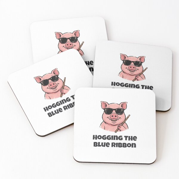 Item preview, Hogging The Blue Ribbon Funny Pig Farm Design designed and sold by Wild Shades.