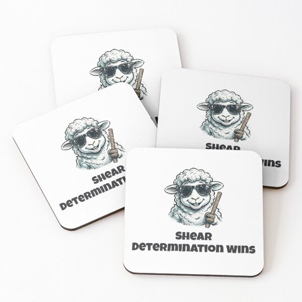 Item preview, Shear Determination Wins Funny Sheep Farm Design designed and sold by Wild Shades.