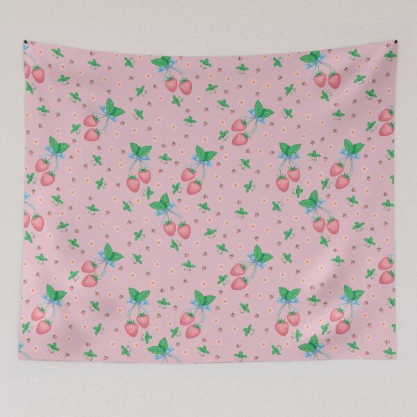 Item preview, Cute Strawberry Bow Seamless Pattern designed and sold by LynkArt.