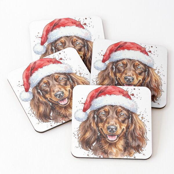 Item preview, Longhaired Wiener Dog with Santa hat Oversized T-Shirt designed and sold by MaLhari-Market.