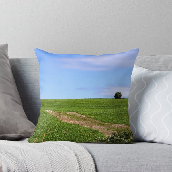 Item preview, Lone Tree on Green Rolling Farmland Under Blue Sky – Peaceful Rural Landscape designed and sold by celinebisson.