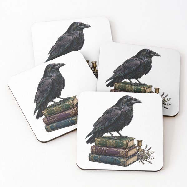Item preview, Raven on Antique Books — Dark Academia Library Bird designed and sold by Neshmi.