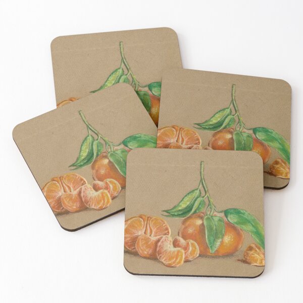 Item preview, Tangerines Still Life Colored Pencil Citrus Art designed and sold by PixelBrujeria.