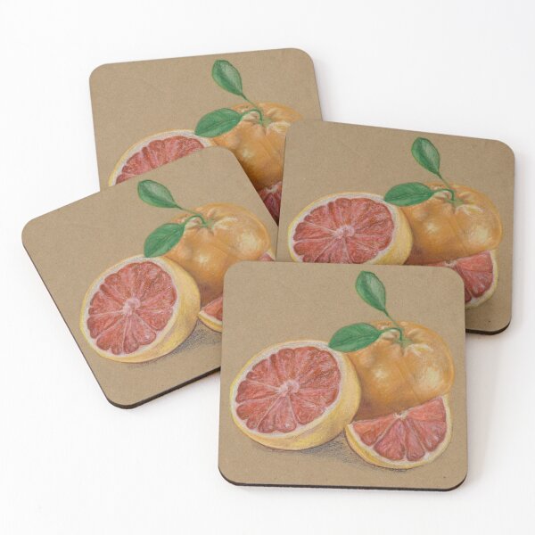 Item preview, Grapefruit Still Life Colored Pencil Citrus Art designed and sold by PixelBrujeria.