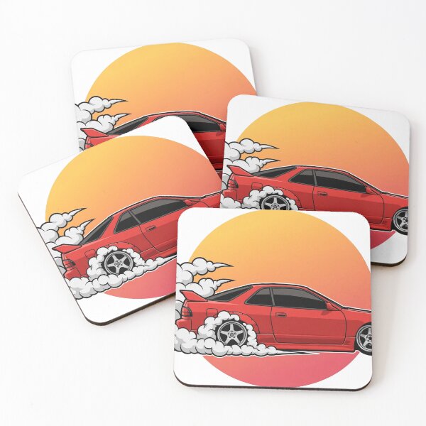 Item preview, Retro Drift Coupe at Sunset — 90s Japanese Sports Car Burnout designed and sold by ghostsales.