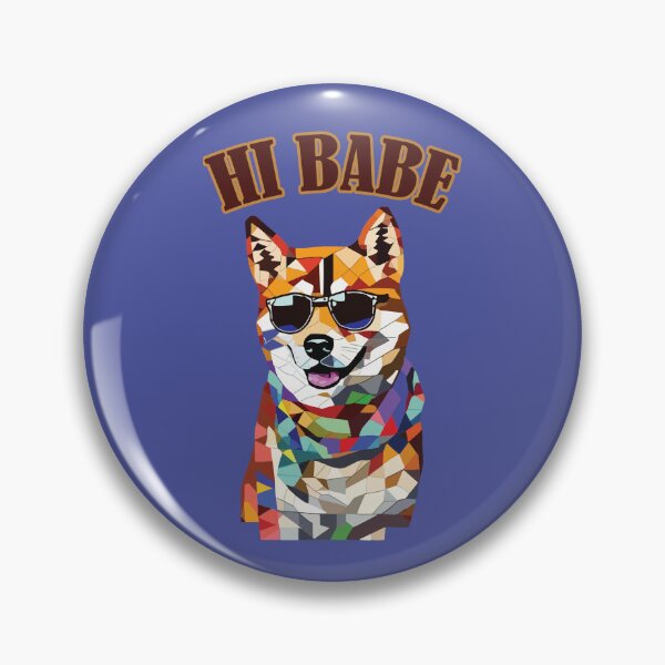 Item preview, Cool Mosaic Dog with Sunglasses & "HI BABE"  designed and sold by designmari.