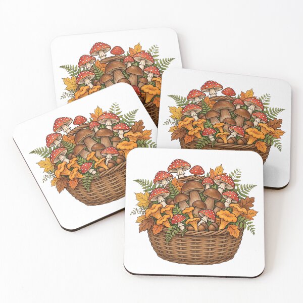 Item preview, Mushroom Foraging Basket — Cottagecore Autumn Woods designed and sold by Neshmi.