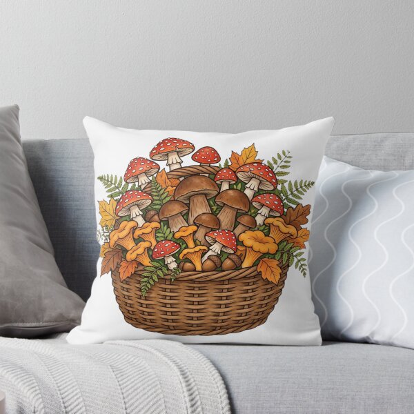 Item preview, Mushroom Foraging Basket — Cottagecore Autumn Woods designed and sold by Neshmi.