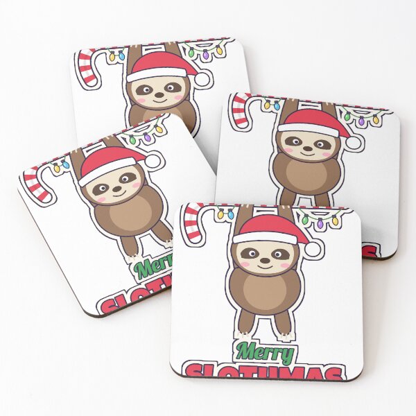 Item preview, Merry Slothmas Cute Christmas Sloth on Candy Cane designed and sold by Laminou91.