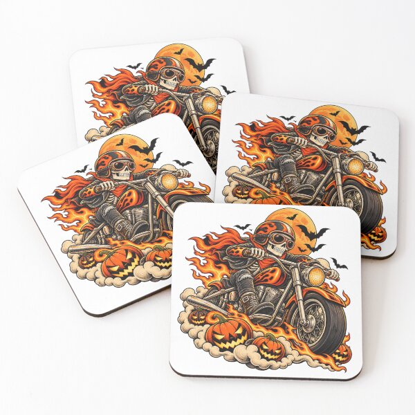 Item preview, Halloween Skeleton Biker on Fire Motorcycle designed and sold by HANG ON STUDIO .