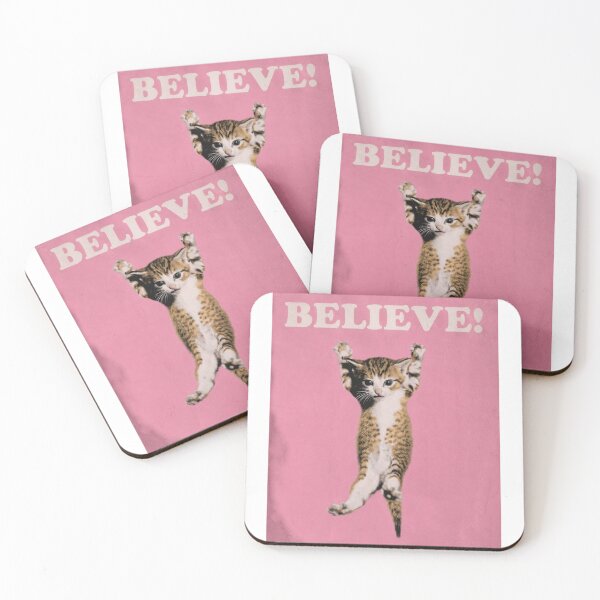 Item preview, Pink hang in there cat believe poster  designed and sold by ellmoswrld.