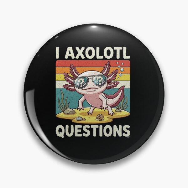Item preview, I Axolotl Questions Funny Retro Amphibian Pun designed and sold by MiALopezArt.