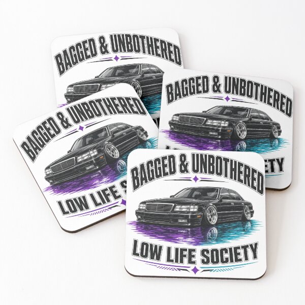 Item preview, Bagged & Unbothered Low Life Society - 90s Japanese VIP Luxury Sedan Slammed On Air designed and sold by SwushosShirtz.