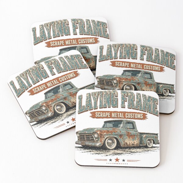 Item preview, Laying Frame Scrape Metal Customs - Slammed Patina Classic Stepside Pickup Truck designed and sold by SwushosShirtz.