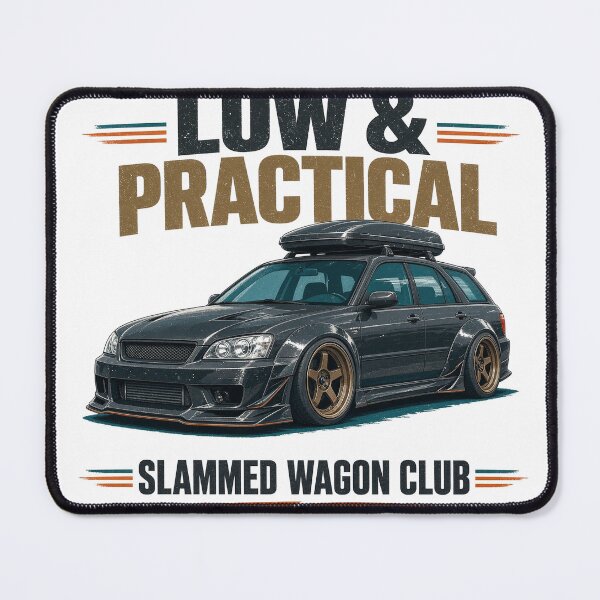 Item preview, Low & Practical Slammed Wagon Club - Widebody Turbo Sport Wagon With Roof Box designed and sold by SwushosShirtz.