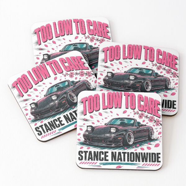 Item preview, Too Low To Care Stance Nationwide - Slammed 90s JDM Pop-Up Headlight Roadster designed and sold by SwushosShirtz.