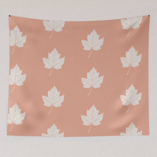 Item preview, Greige Maple Leaf on Terracotta – Minimalist Botanical Art designed and sold by Nasdigitalart.