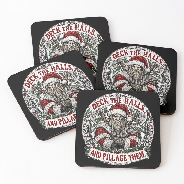Item preview, Deck the Halls and Pillage Them Viking Santa designed and sold by CerealBoxInk.