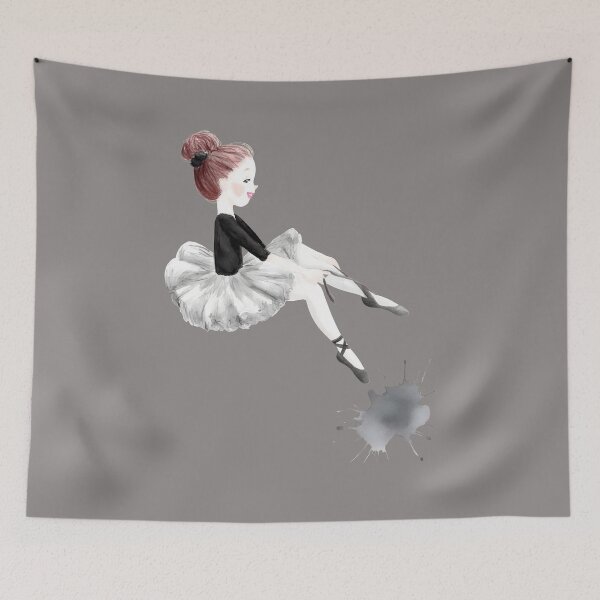Item preview, Tying Pointe Shoes Ballerina Girl Watercolor-45 designed and sold by StefanieMilewsk.