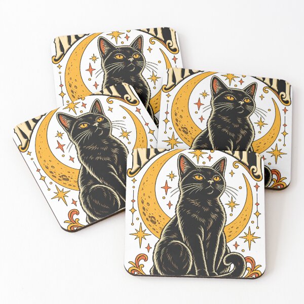 Item preview, Black Cat Night Shift Vintage Moon Illustration 1 designed and sold by emolinasv2023.