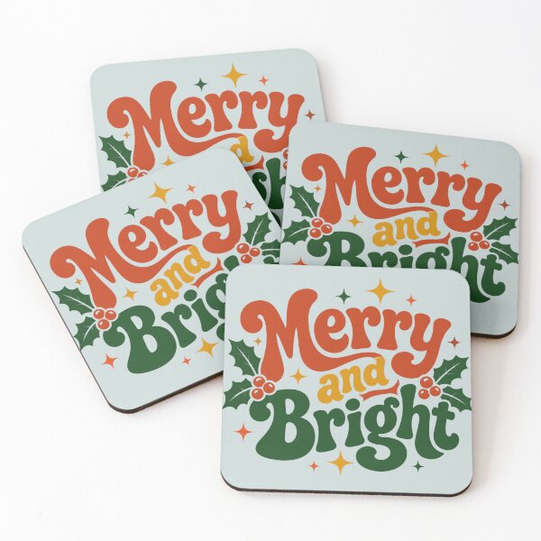 Item preview, Retro phrase "Merry and Bright" designed and sold by Knightofartx25.