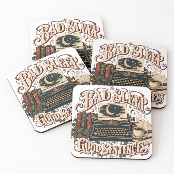 Item preview, Night Owl Writer Vintage Typewriter Coffee Illustration designed and sold by emolinasv2023.