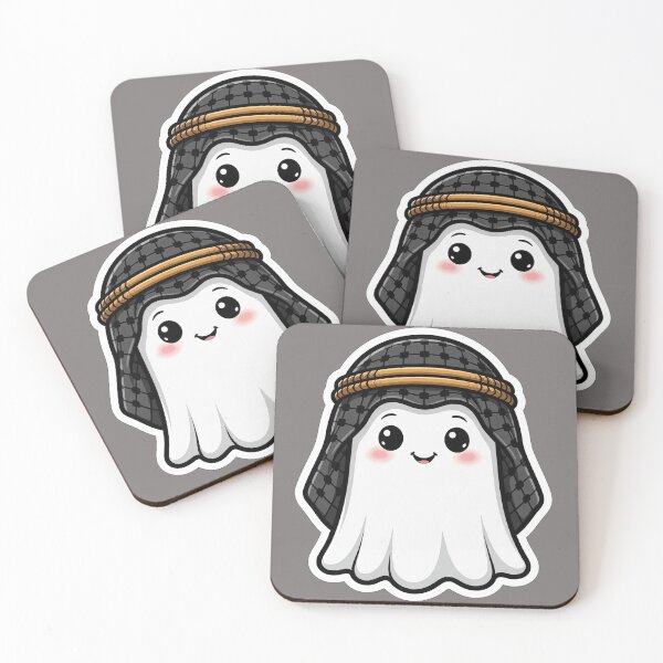 Item preview, Cute Ghost with Black Ghutra and Golden Agal Funny Arab Ghost designed and sold by AtlasEtErable.