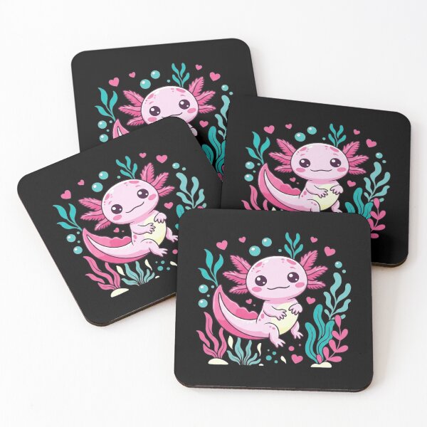 Item preview, Cute Pink Axolotl with Hearts Kawaii Underwater Character designed and sold by MiALopezArt.