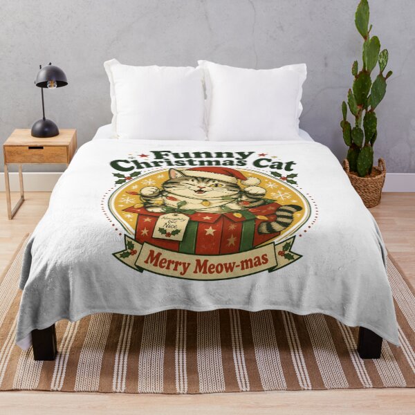Item preview, Merry Meowmas Funny Christmas Cat designed and sold by BAAKSHOP.