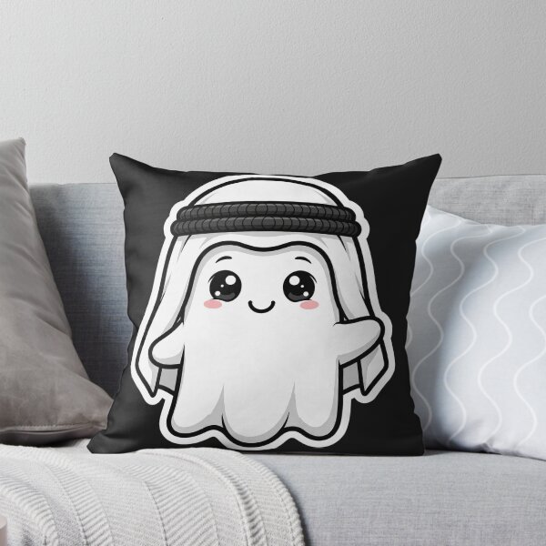 Item preview, Cute Ghost with White Ghutra and Black Agal Classic Arab Ghost designed and sold by AtlasEtErable.