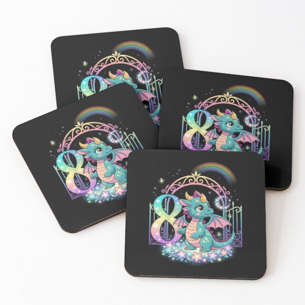 Item preview, 8th Birthday Cute Little Dragon Rainbow Kids Fantasy Design designed and sold by Ostericaimusa.