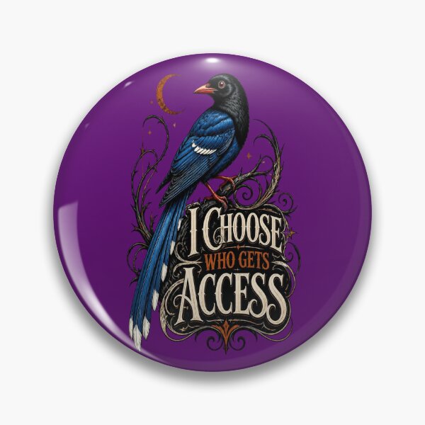 Item preview, Red-Billed Blue Magpie "I Choose Who Gets Access" Gothic Art Nouveau Halloween Bird Shirt | Exotic Bird Boundary Quote Dark Academia Tee designed and sold by Max Store.