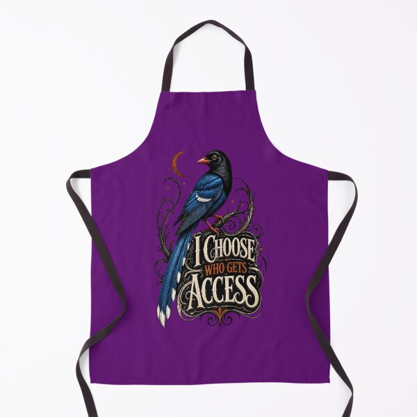 Item preview, Red-Billed Blue Magpie "I Choose Who Gets Access" Gothic Art Nouveau Halloween Bird Shirt | Exotic Bird Boundary Quote Dark Academia Tee designed and sold by Max Store.