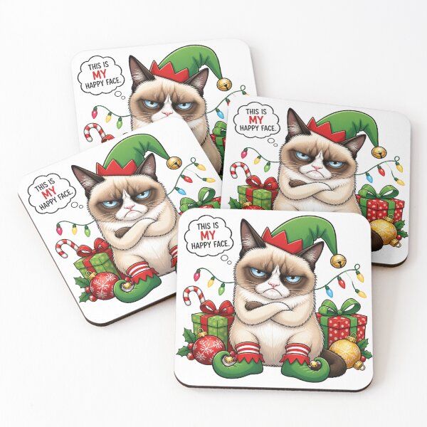 Item preview, Grumpy Christmas cat designed and sold by Knightofartx25.