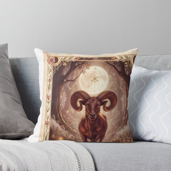 Item preview, Aries Zodiac Wall Art Print Sacred Ram Forest Astrology Decor (Digital Download) designed and sold by apixelwall.