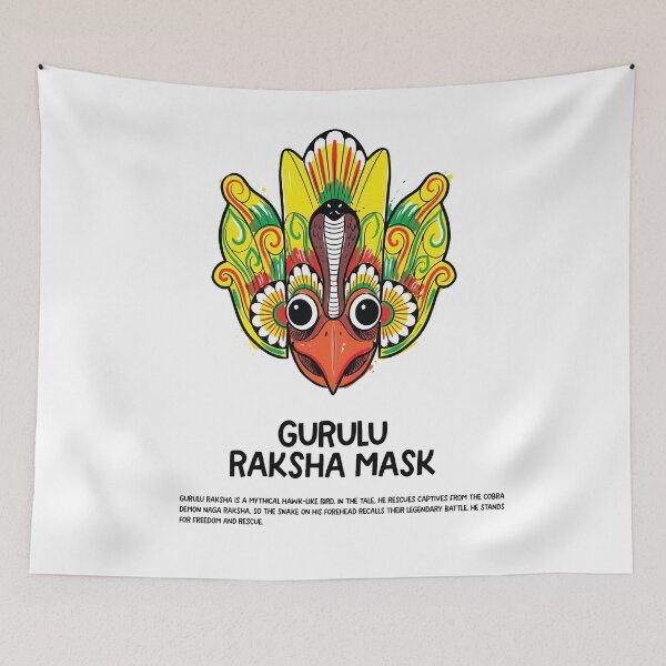 Item preview, Gurulu Raksha Bird Demon Mask Sri Lanka Art designed and sold by Merch by Das Design Studio.