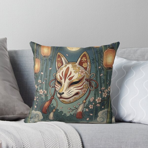 Item preview, The Mystical Kitsune Mask Ukiyo-e Woodblock Art designed and sold by iris-festival.