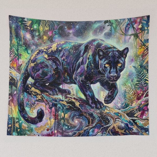 Item preview, Black Panther Cosmic Jungle abstract painting designed and sold by JonelleTshirts.