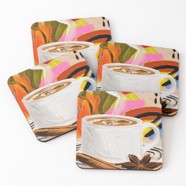 Item preview, Savor the Warmth of Steaming Coffee with Cinnamon and Star Anise in Autumn Bold Abstract Colors designed and sold by OlfactoART Studio.