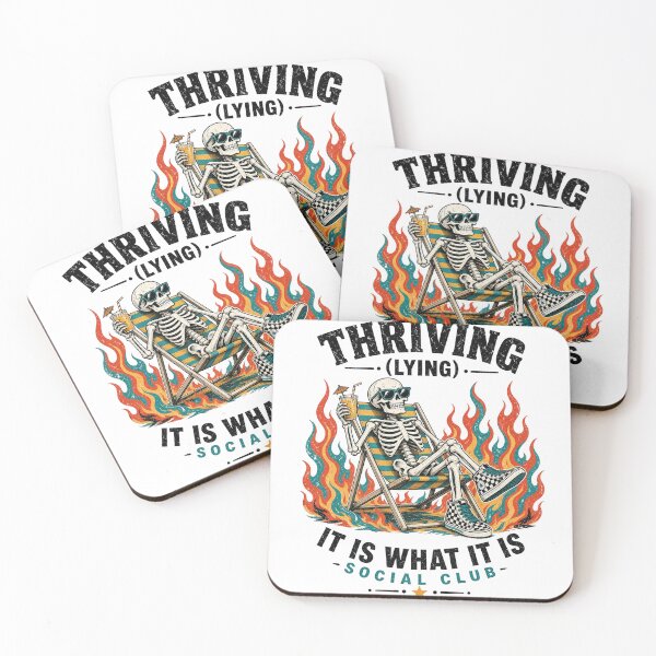 Item preview, Thriving (Lying) Minimum Effort Club - Funny Retro Skeleton In Lawn Chair designed and sold by SwushosShirtz.