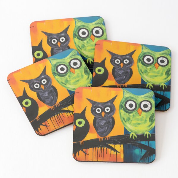 Item preview, Celebrate Halloween with Whimsical Owls- Colorful Cute Spooky Season Art designed and sold by OlfactoART Studio.