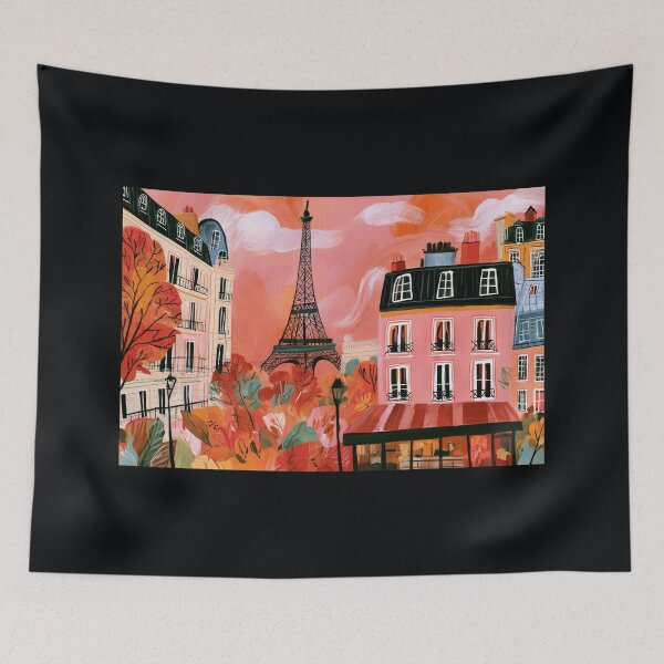 Item preview, Discover Paris in Autumn- Eiffel Tower, Parisian Vibes and Colorful Cityscape Wall Art designed and sold by OlfactoART Studio.