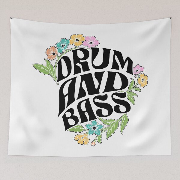 Item preview, DRUM AND BASS - Dnb Floral Garnish (Black) designed and sold by Discothreadz.