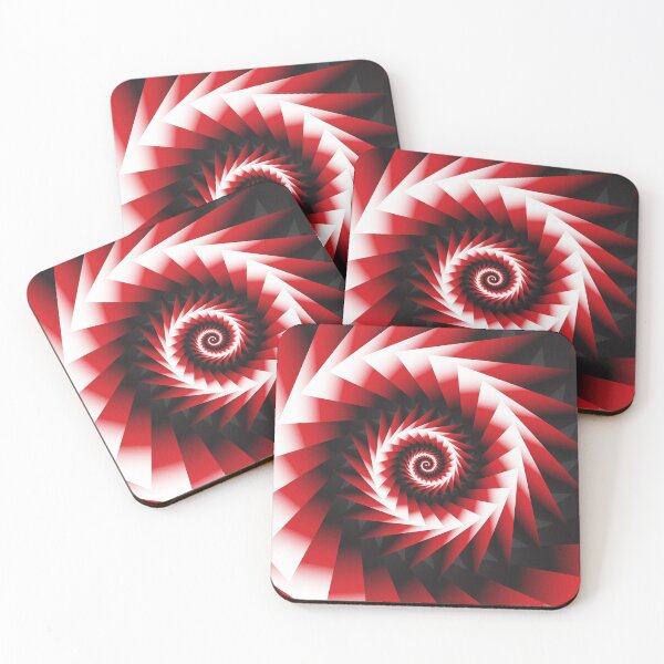 Item preview, Red Black and White Triangle Spiral Algorithmic Art 1 designed and sold by Elsy's Art.